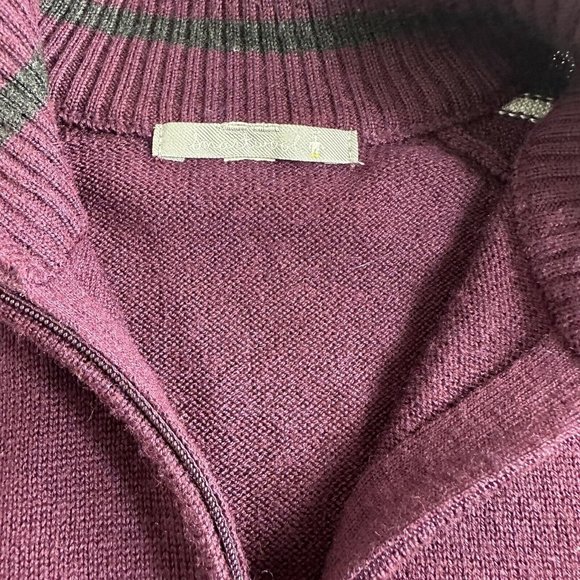 Smartwool Pullover 1/4 Zip Mock Neck‎ Sweater Wool Blend Mens Size Medium Maroon - Picture 6 of 9